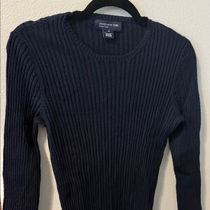 Jones New York Navy Knit Top